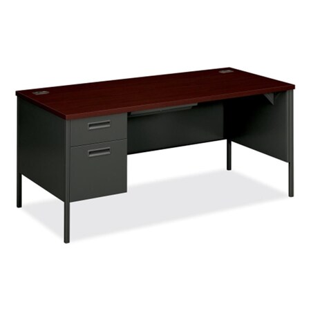 The Hon Co Left Single Pedestal Desk 66 in. x 30 in. x 29.5 in. Mahogany- CCL P3266LNS